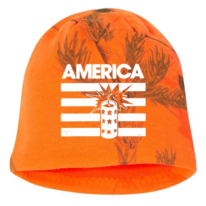 America Firework 4th Of July Flag Kati - Camo Knit Beanie