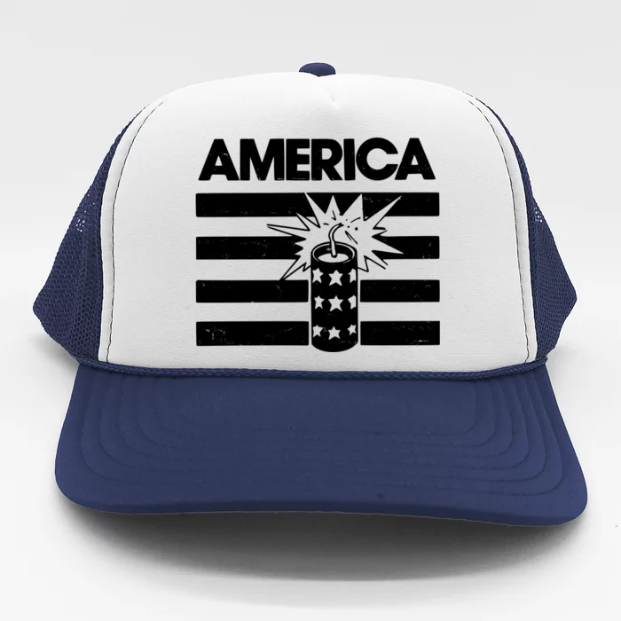 America Firework 4th Of July Flag Trucker Hat