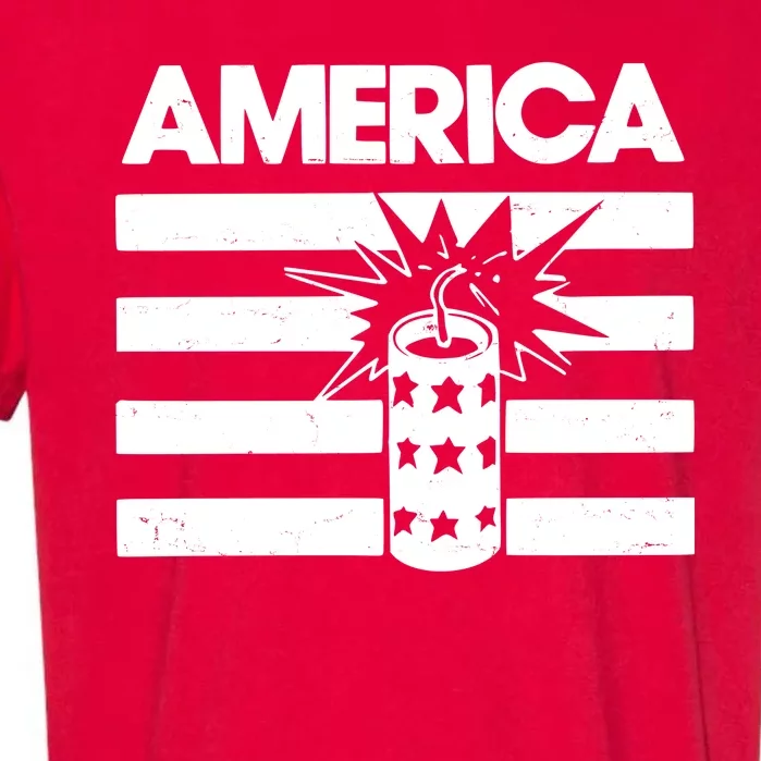 America Firework 4th Of July Flag Garment-Dyed Heavyweight T-Shirt