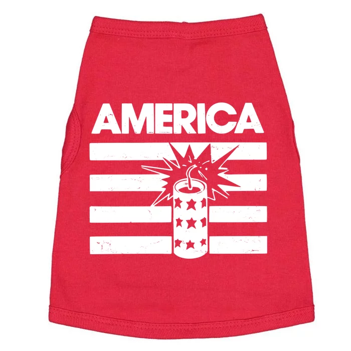 America Firework 4th Of July Flag Doggie Tank