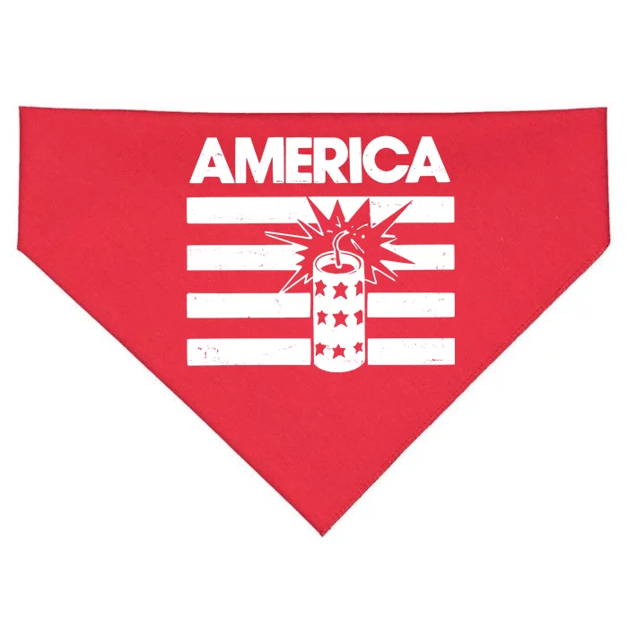 America Firework 4th Of July Flag USA-Made Doggie Bandana