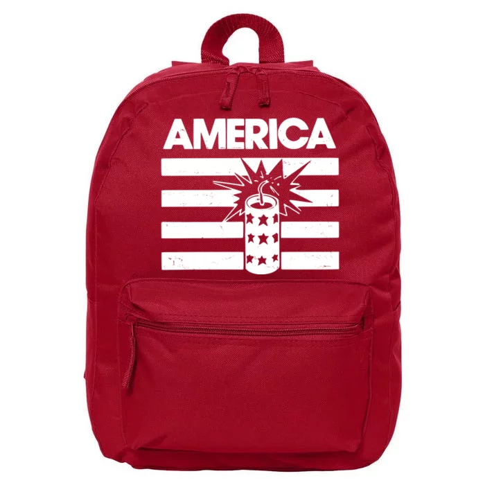 America Firework 4th Of July Flag 16 in Basic Backpack