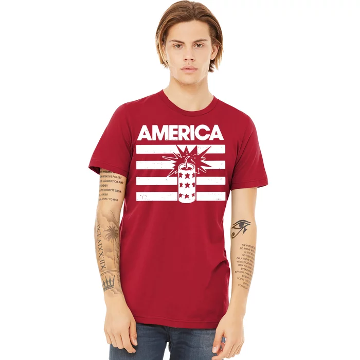 America Firework 4th Of July Flag Premium T-Shirt