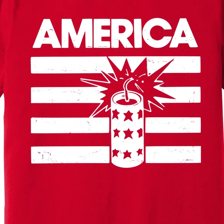 America Firework 4th Of July Flag Premium T-Shirt