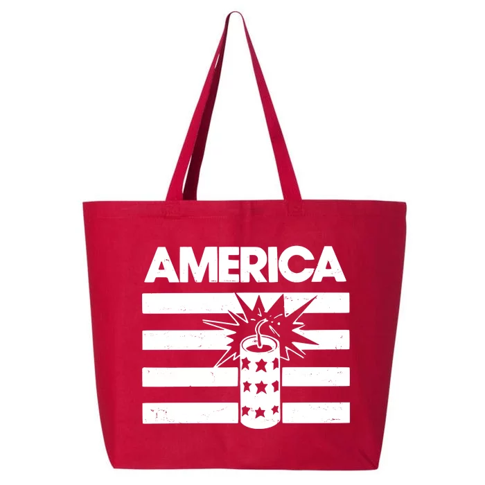 America Firework 4th Of July Flag 25L Jumbo Tote