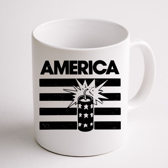 America Firework 4th Of July Flag Front & Back Coffee Mug