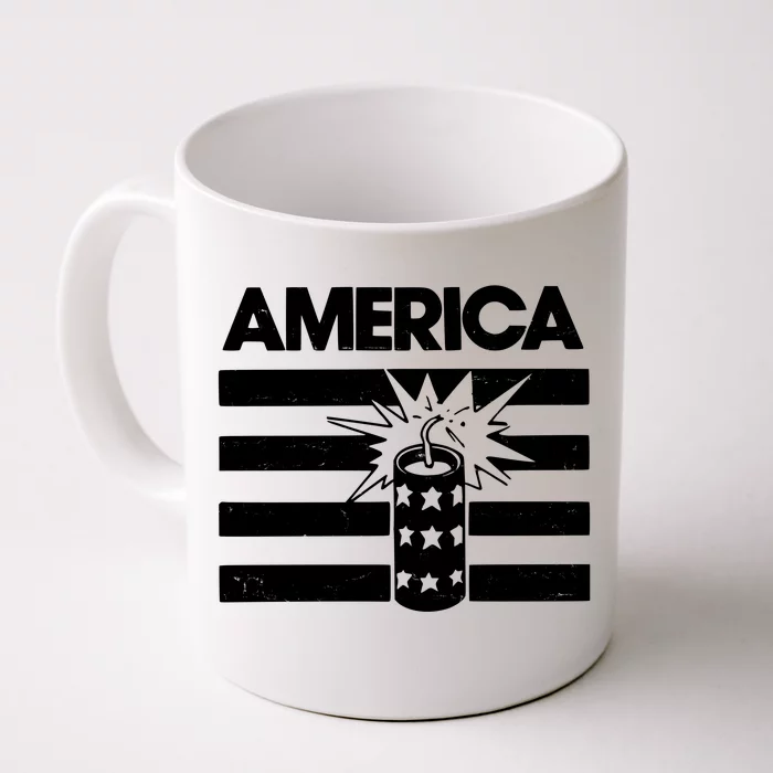 America Firework 4th Of July Flag Front & Back Coffee Mug