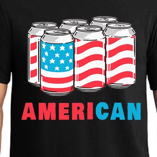 AmeriCan Funny 4th of July Beer Patriotic USA Flag Merica Pajama Set