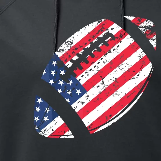 American Football 4th July American Flag Patriotic Gift Performance Fleece Hoodie