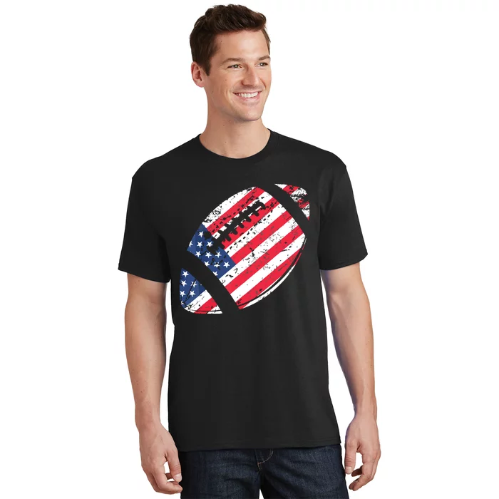 American Football 4th July American Flag Patriotic Gift T-Shirt