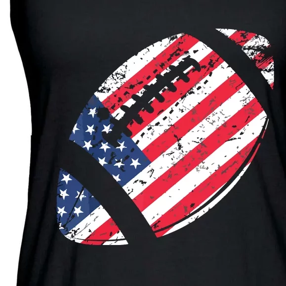 American Football 4th July American Flag Patriotic Gift Ladies Essential Flowy Tank