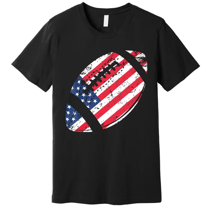 American Football 4th July American Flag Patriotic Gift Premium T-Shirt