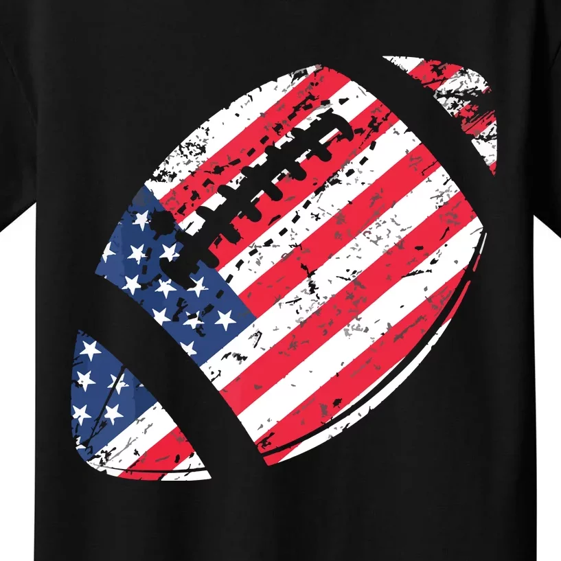 American Football 4th July American Flag Patriotic Gift Kids T-Shirt