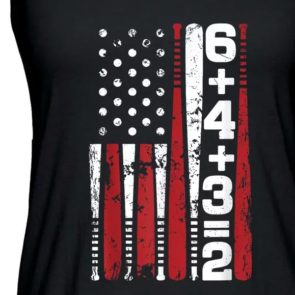 American Flag 6+4+3=2 Baseball Pitcher Funny Boy Gift Ladies Essential Flowy Tank