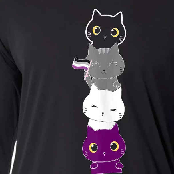 Asexuality Flag Animal Cat Ace Pride Demisexual Gift Asexual Cooling Performance Long Sleeve Crew