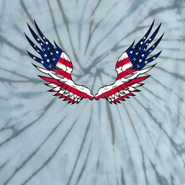 American Flag Angel Wings 4th Of July S For Men Tie-Dye T-Shirt