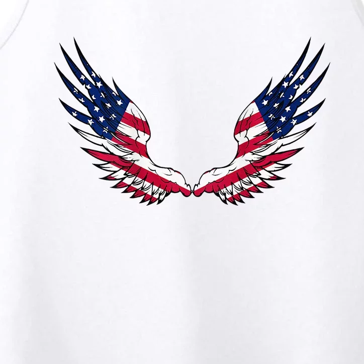 American Flag Angel Wings 4th Of July S For Men Performance Tank