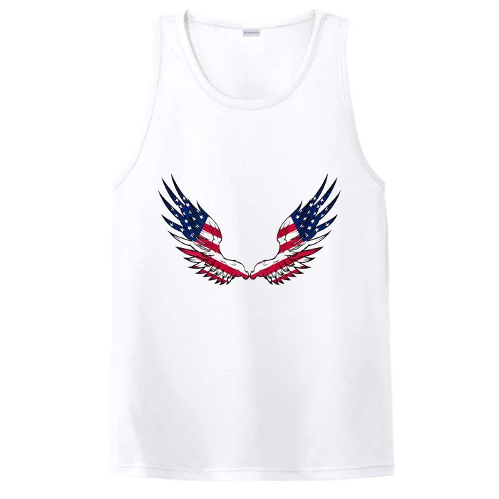 American Flag Angel Wings 4th Of July S For Men Performance Tank