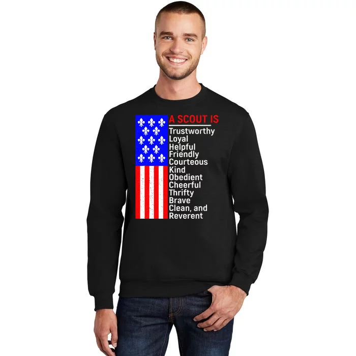 American Flag A Scout Is Trustworthy Friendly Courteous Sweatshirt