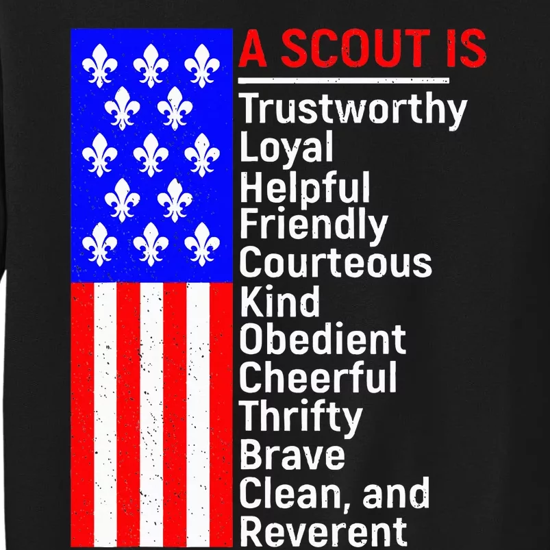 American Flag A Scout Is Trustworthy Friendly Courteous Sweatshirt