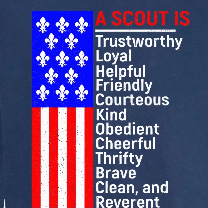 American Flag A Scout Is Trustworthy Friendly Courteous Garment-Dyed Sweatshirt