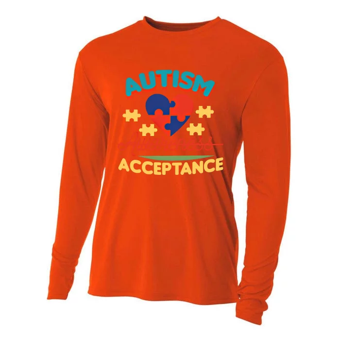 Acceptance For Autism Awareness Gift Cooling Performance Long Sleeve Crew