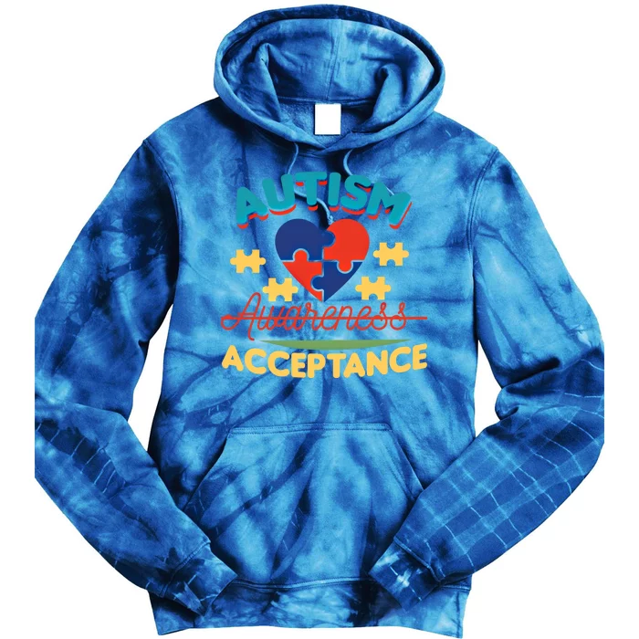 Acceptance For Autism Awareness Gift Tie Dye Hoodie