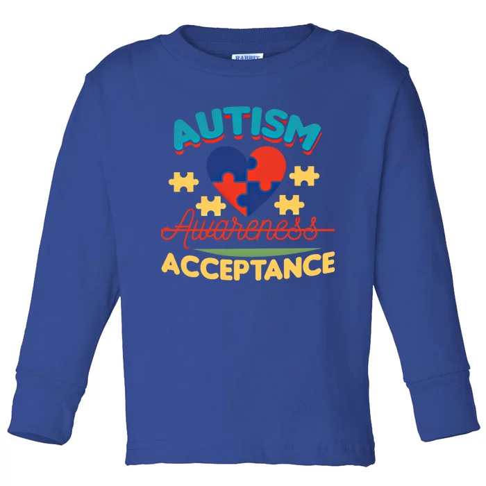 Acceptance For Autism Awareness Gift Toddler Long Sleeve Shirt