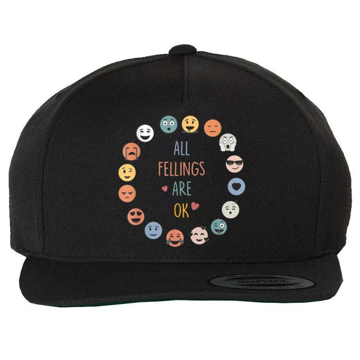 All Feeling Are Okay Funny School Teacher Psychologist Wool Snapback Cap