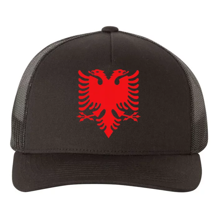 Albania Flag Albanian Eagle Yupoong Adult 5-Panel Trucker Hat