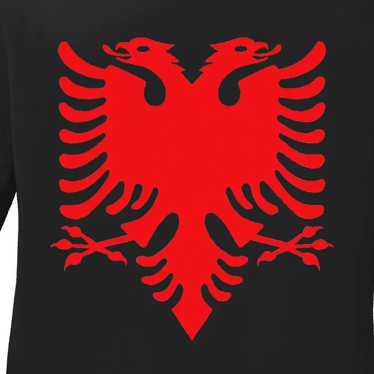 Albania Flag Albanian Eagle Ladies Long Sleeve Shirt