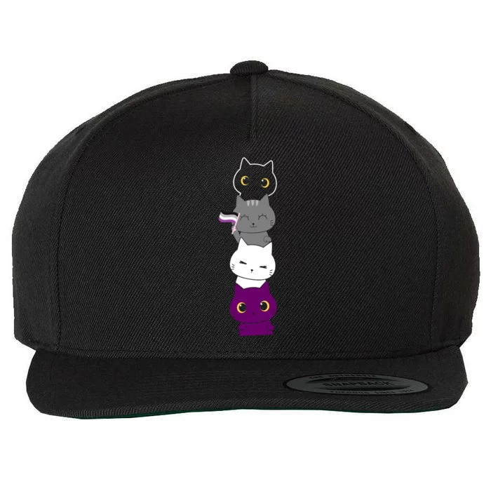 Asexuality Flag Animal Cat Ace Pride Demisexual Gift Asexual Wool Snapback Cap