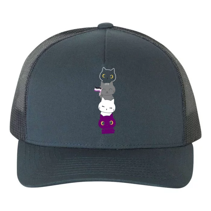 Asexuality Flag Animal Cat Ace Pride Demisexual Gift Asexual Yupoong Adult 5-Panel Trucker Hat