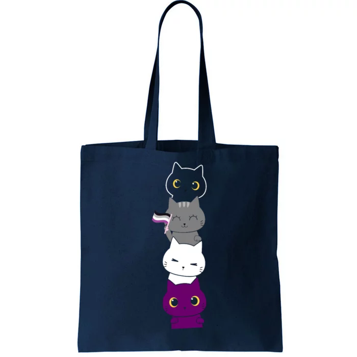 Asexuality Flag Animal Cat Ace Pride Demisexual Gift Asexual Tote Bag