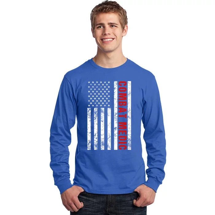 American Flag Army Combat Medic Cute Gift Tall Long Sleeve T-Shirt