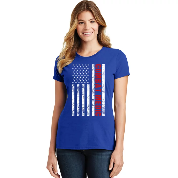 American Flag Army Combat Medic Cute Gift Women's T-Shirt