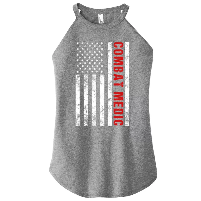 American Flag Army Combat Medic Cute Gift Women’s Perfect Tri Rocker Tank