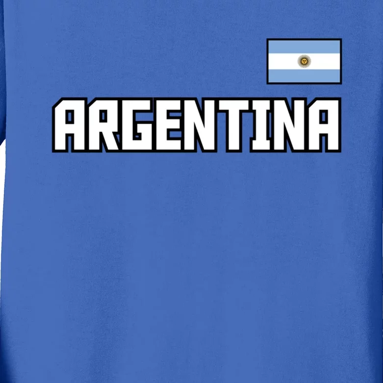 Argentina Flag Argentinian Pride Athletic Style Country Meaningful Gift Kids Long Sleeve Shirt