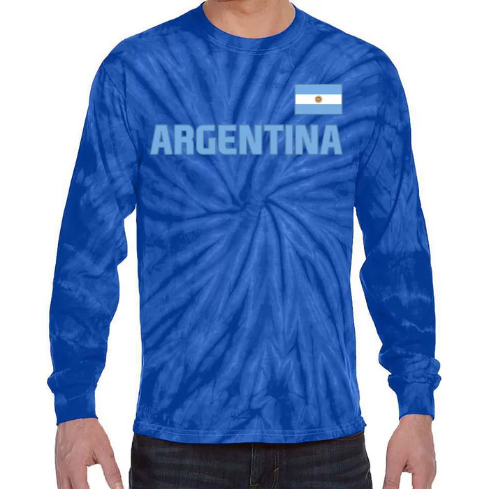 Argentina Flag Argentinian Pride International Country Gift Tie-Dye Long Sleeve Shirt