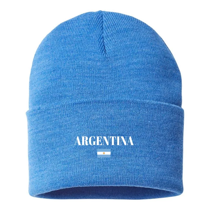 Argentina Flag Argentina Gift Sustainable Knit Beanie