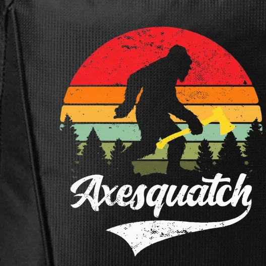 Axesquatch Funny Axe Throwing Retro Axe Thrower City Backpack