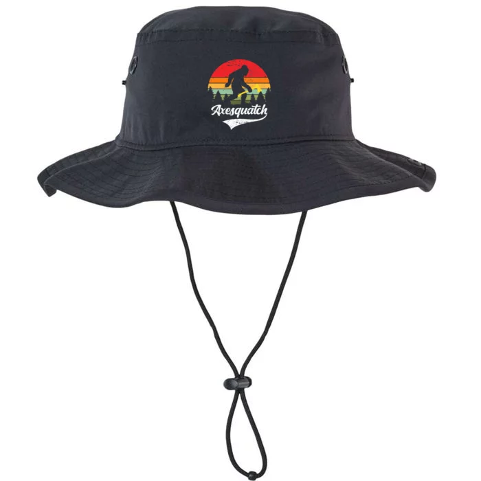 Axesquatch Funny Axe Throwing Retro Axe Thrower Legacy Cool Fit Booney Bucket Hat