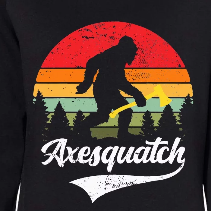 Axesquatch Funny Axe Throwing Retro Axe Thrower Womens California Wash Sweatshirt