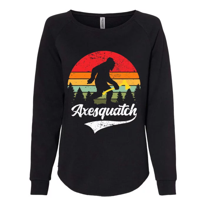 Axesquatch Funny Axe Throwing Retro Axe Thrower Womens California Wash Sweatshirt