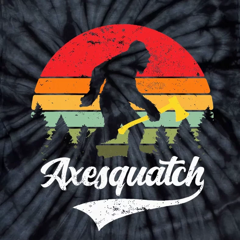 Axesquatch Funny Axe Throwing Retro Axe Thrower Tie-Dye T-Shirt