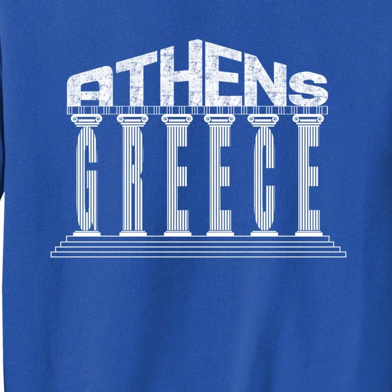 Athens Funny Acropolis Greece Typography Traveler Souvenir Cool Gift Tall Sweatshirt