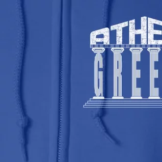 Athens Funny Acropolis Greece Typography Traveler Souvenir Cool Gift Full Zip Hoodie