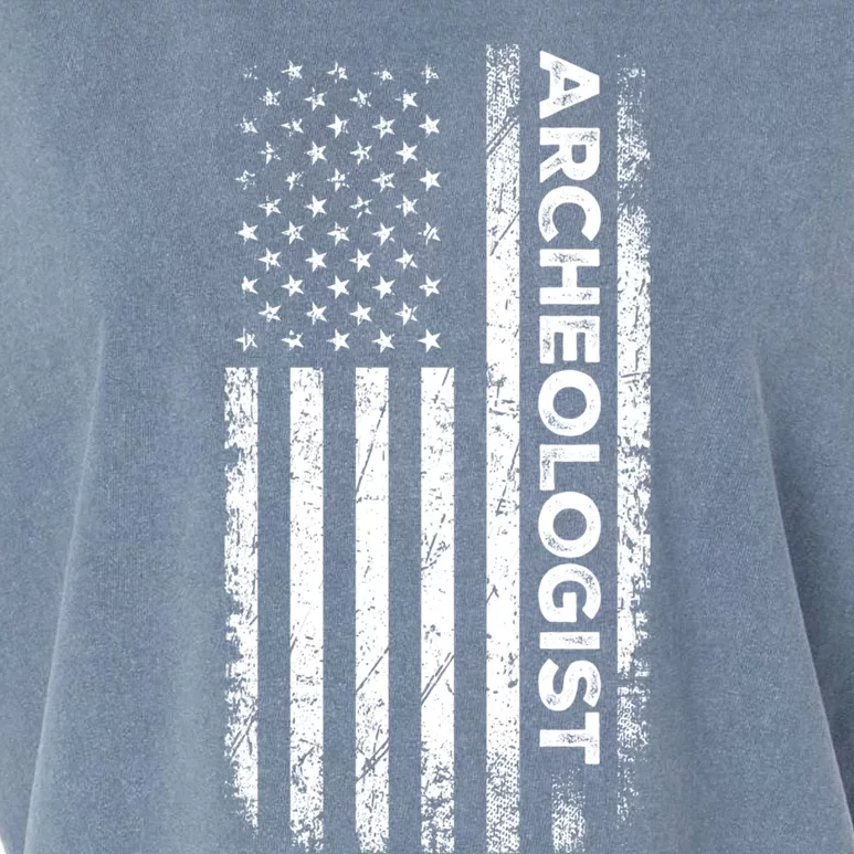 American Flag Archaeologist Funny Archaeology Gift Garment-Dyed Women's Muscle Tee