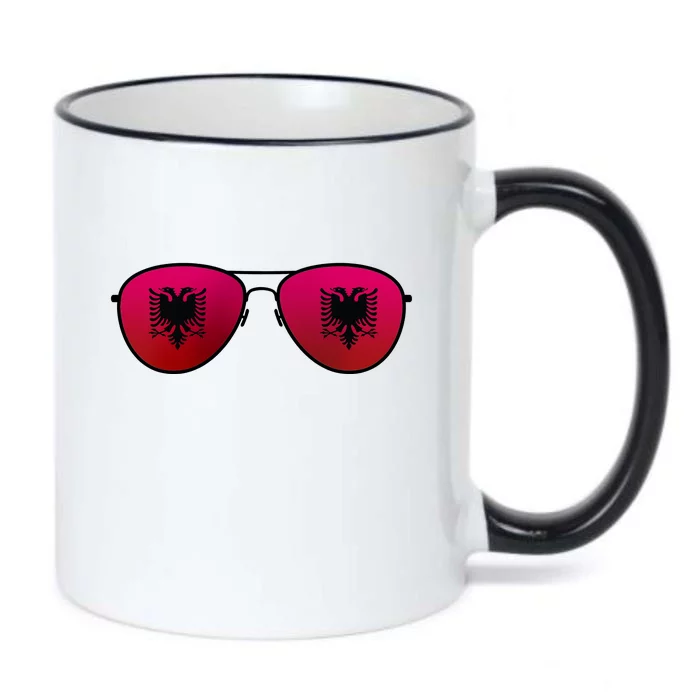 Albania Flag Aviator Sunglasses Black Color Changing Mug