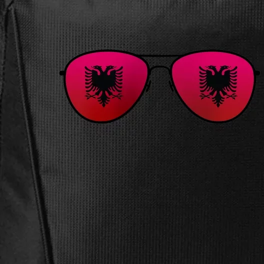 Albania Flag Aviator Sunglasses City Backpack